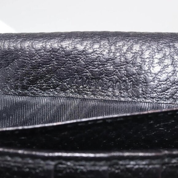 GUCCI New Jackie Long Wallet Leather Black Gold - Picture 12 of 16